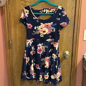 Floral midi A-line dress